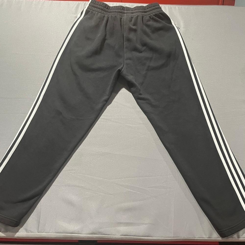 Adidas Mens M 3-Stripe Fleece Jogger Sweatpants Black White Logo Drawstring Pant